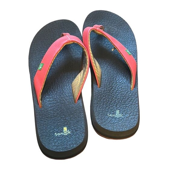 Sanuk Red and Black Women's Sandals - Picture 2 of 7